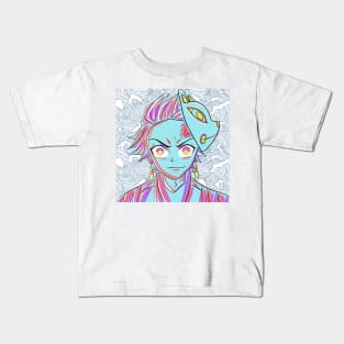 the demon slayer tanjiro kamado in asian wave wallpaper Kids T-Shirt